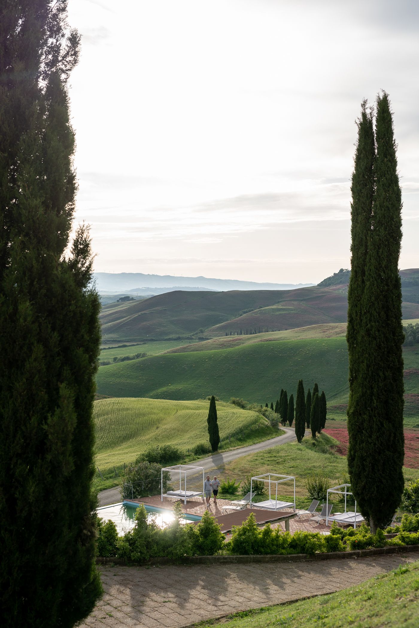 Tuscan villa at dusk
