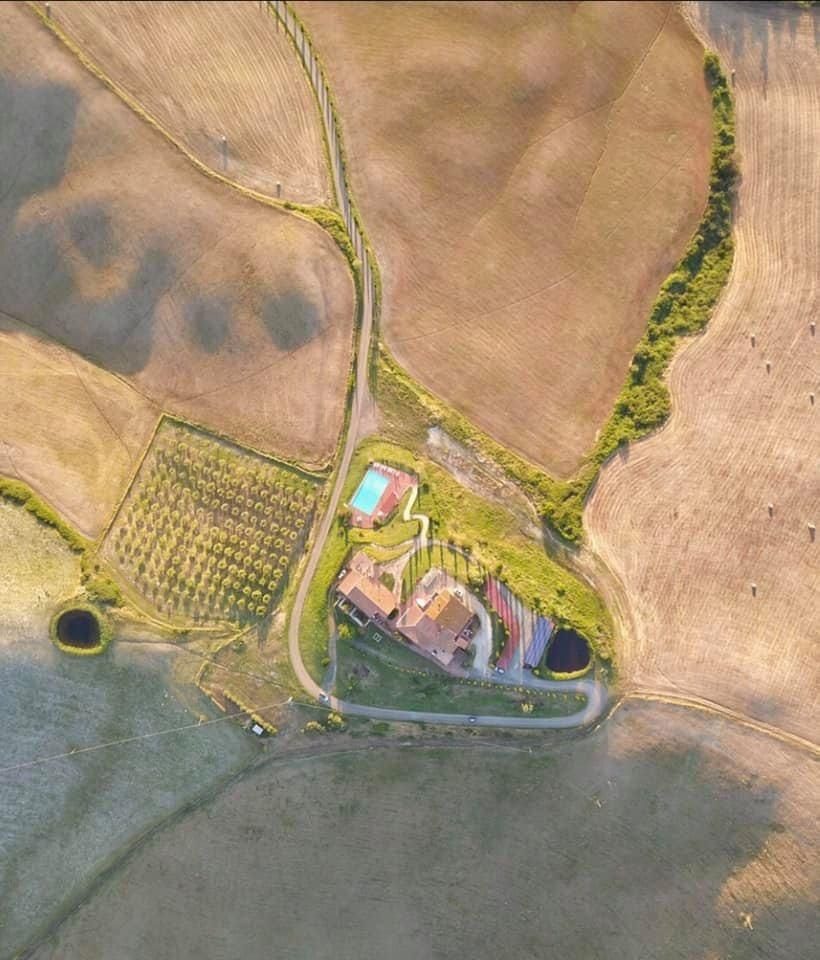 The villa and its estate seen from above